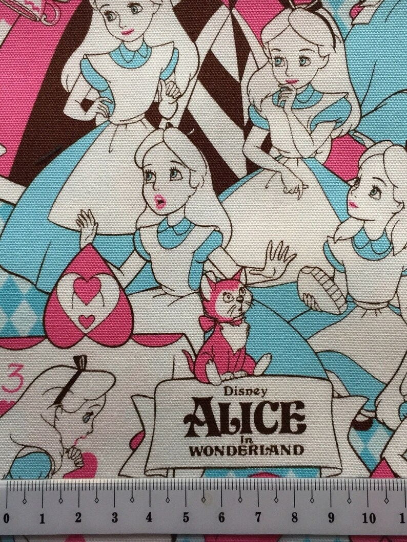 Half yard Alice in wonderland fabric blue and pink color Japanese fabric