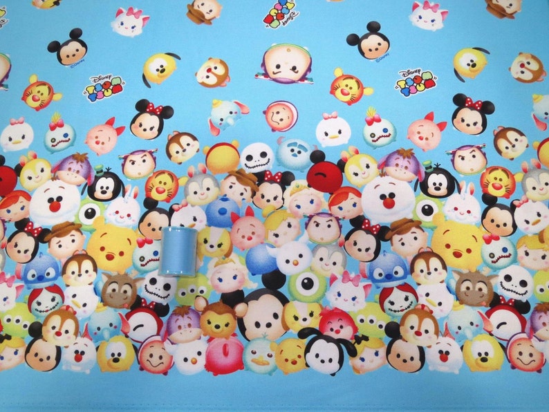 Disney all star tsum tsum print blue colour 100cm x 38cm image 0.