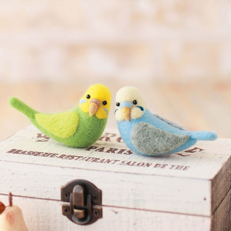 DIY Felted wool budgerigar friends KIT Japanese craft kit by Etsy