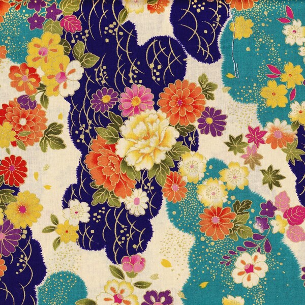 Japanese Kimono design fabric half yard printed by kokka