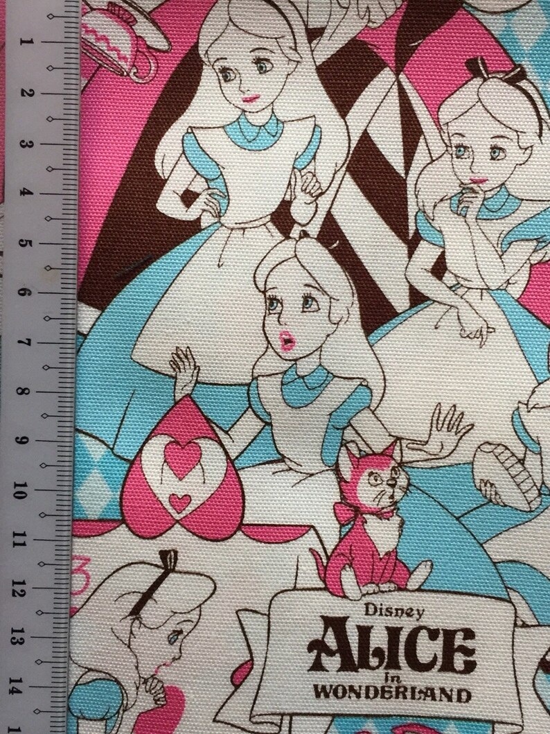 Half yard Alice in wonderland fabric blue and pink color Japanese fabric