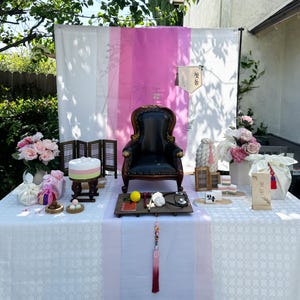 Blush Prestige Korean Traditional Dohl Table, 100 days Table, 1st Birthday Party Table with Dohljabi Kit