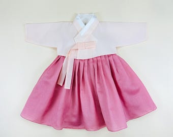 100 Day Baby Hanbok Rental | Baekil Korean Outfit | Baby Hanbok Dress | Rosé Mist