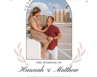 Save The Date Hochzeitseinladung Canva Vorlage | Personalisierbar | Bearbeitbar | Druckbar