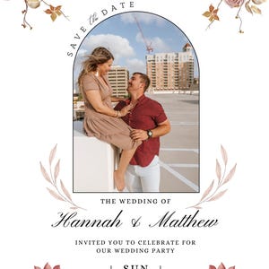 Save The Date Wedding Invitation Canva Template
