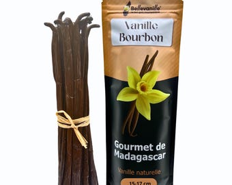 Bourbon vanillepeulen uit Madagaskar - 14 tot 15 cm - natuurlijk - soepel - Gourmetkwaliteit - Ideaal voor uw gebakrecepten