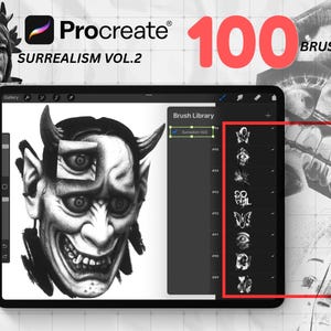 100 Surrealism Tattoo Stamps for Procreate vol2 | Face & Figure Brushes | Realistic Procreate Stencil | Digital Flash for Tattoo Artists