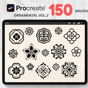 150 Procreate Ornamental  Tattoo Brushes – Fine Line Tattoo Stencil, Line Art, Vintage Tattoo Flash, Procreate brush set, instant download