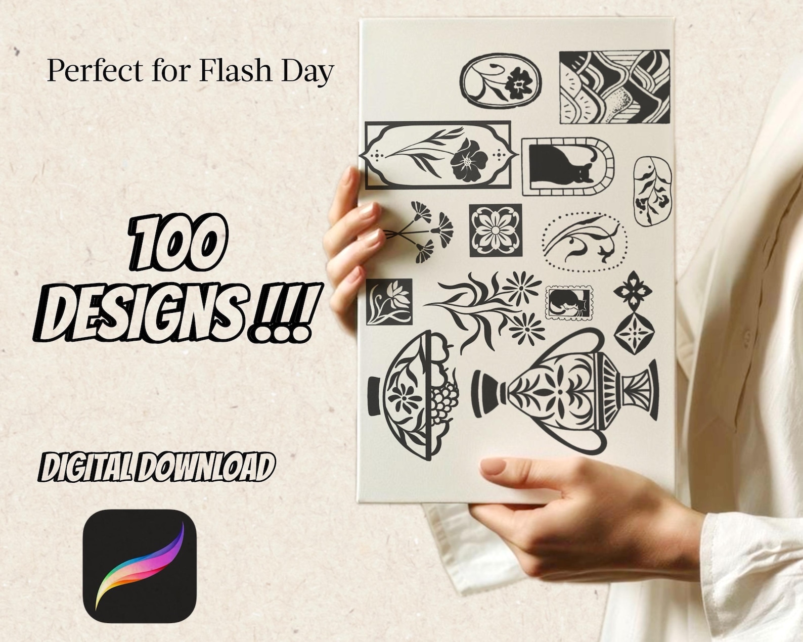 100 Procreate Ornamental Tattoo Brushes – Mandala, Filigree, Line Art ...