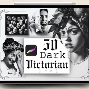 Procreate Brushes – 50 Darkwork Victorian Tattoo Brushes | Horror, Sketch & Blackwork Stamp Set for iPad | Brushset for Tattoo Artists