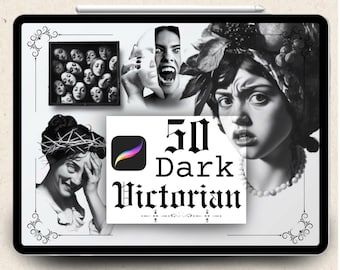 55 Surrealism Tattoo Stamps for Procreate | Face & Figure Brushes | Realistic Procreate Stencil | Digital Flash for Tattoo Artists
