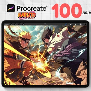 Procreate Brushes – 100 Naruto | Manga Stamps | Coloring Book Tattoo & Digital Art Brush Set for Procreate on iPad