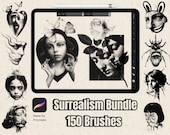 150 Surrealism Tattoo Stamps for Procreate | Face & Figure Brushes | Realistic Procreate Stencil | Digital Flash for Tattoo Artists