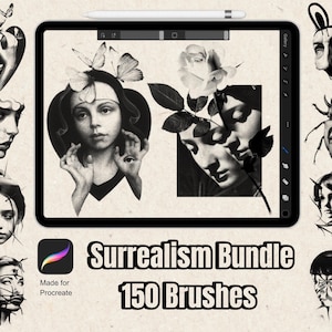 150 Surrealism Tattoo Stamps for Procreate | Face & Figure Brushes | Realistic Procreate Stencil | Digital Flash for Tattoo Artists