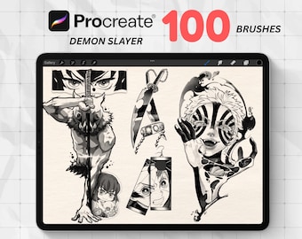 100 Procreate Anime Manga Brush Bundle, Procreate Chibi Stamps, Procreate Manga Brushes, Procreate Brushes Anime, Procreate Anime Stamp