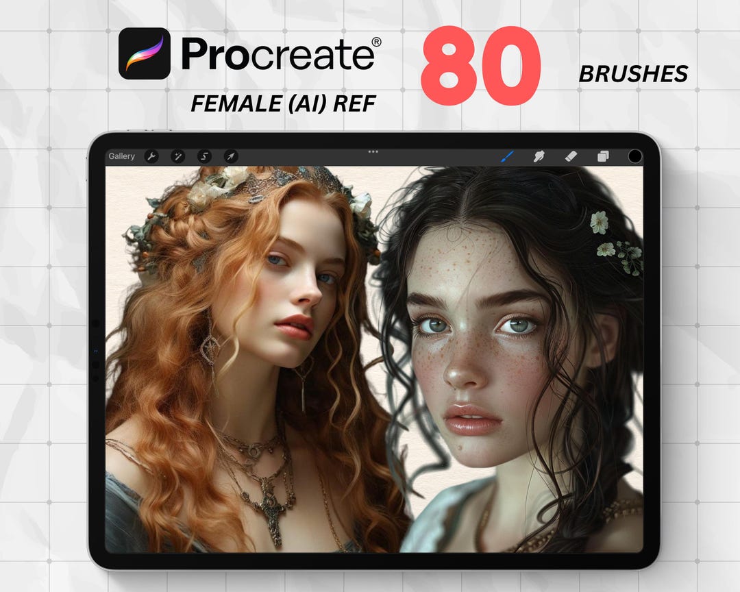 80 Realism Tattoo Stamps for Procreate | Face & Figure Brushes ...