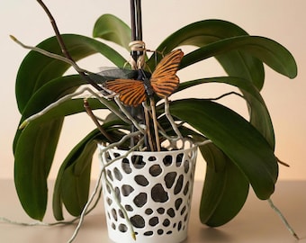 3D Printed Planter, Modern Voronoi Orchid Pot in Eco-Friendly PLA Plastic
