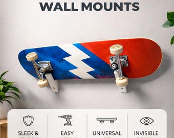 Soporte de pared para patinetas: Expositor minimalista de tablas impreso en 3D