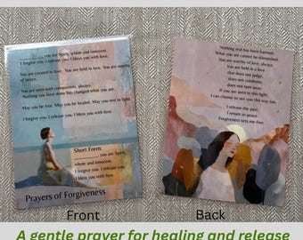 Forgiveness Prayer Card – Let Go, Find Peace, Spiritual Healing Tool, Altar Card for Emotional Release and Inner Calm, ACIM inspired
