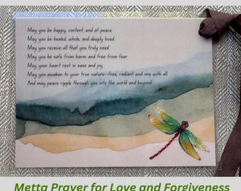 Metta Prayer Card ACIM Forgiveness Prayer Laminated Bookmark Spiritual Gift for Peace Daily Affirmation Card