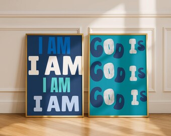 God Is / I Am Spiritual Wall Art Set | ACIM-Inspired Affirmation Prints for Inner Peace & Healing | Easy Instant Download