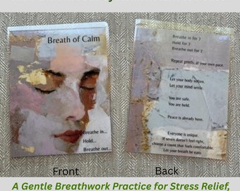 Breath of Calm Prayer Card | 7-7-7 Breathing Meditation Card for Anxiety Relief, Stress Reduction & Inner Peace | Laminated Spiritual Tool
