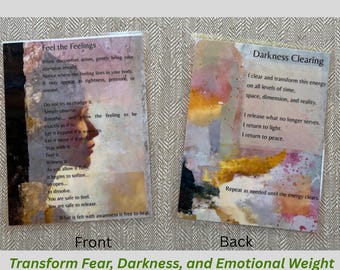 Darkness Clearing Prayer Card | Release Heavy Energy & Fear | Spiritual Protection and Transformation Tool | Laminated Affirmation Card