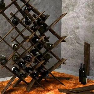Handmade Solid Walnut Wood Wine Rack – Smart & Premium Storage Solution – Elegant Display for Wine Lovers
