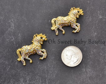 37mm Carousel Horse Rhinestone Slider QTY 2