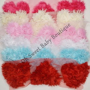Shabby Heart Chiffon Valentines Day Heart QTY 3