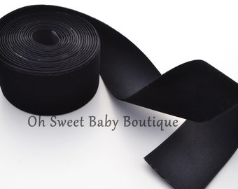 Black, Velvet Ribbon 1.5", Single Faced Velvet Ribbon, Wide Ribbon