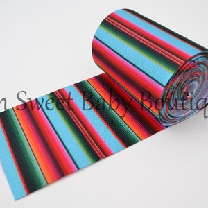 Turquoise Serape Zarape Mexican Blanket 3&quot; Ribbon 1 Yard Fiesta