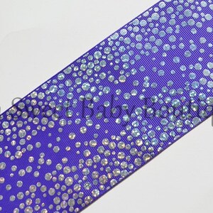 3&quot; Purple with Silver Holographic Fancy Dot  *Cheer Bow Ribbon*