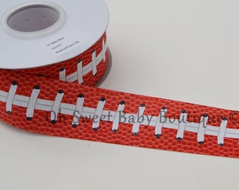 1.5" Classic Leather Football Grosgrain Ribbon