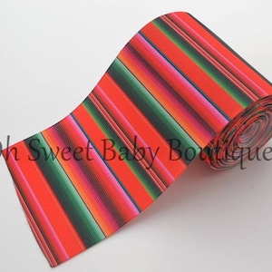 Red Serape Zarape Mexican Blanket 3&quot; Ribbon 1 Yard Fiesta