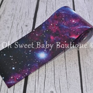 Cosmic Galaxy 3" Grosgrain US Designer Ribbon