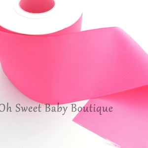 3&quot; Solid Hot Pink Grosgrain Ribbon, Bubble Gum Pink