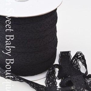 1&quot; Lace Elastic 5 Yards Black