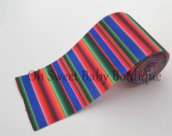 Blue Serape Zarape Mexican Blanket 3&quot; Ribbon (1 Yard) Fiesta