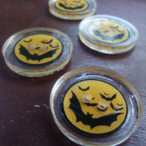 Handmade Resin Buttons, Bat Buttons for Halloween, Buttons for Sewing, Craft Supples, Buttons for Cardigan, Unique Buttons for Knitting DIY