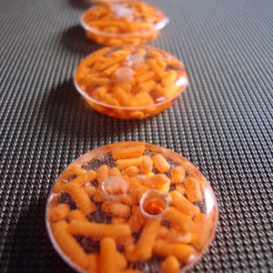 Handmade Resin Buttons, Orange Sprinkle Buttons, Buttons for Sewing, Craft Supplies, Buttons for Cardigan, Unique Buttons for Knitting DIY