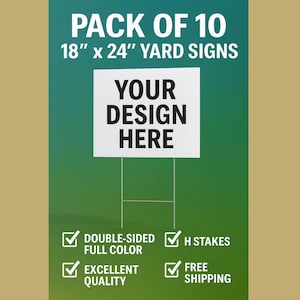 Set van 10 aanpasbare 18 x 24 inch dubbelzijdige tuinborden + H-pinnen – mix of match ontwerpen – duurzaam voor buiten, gratis snelle verzending