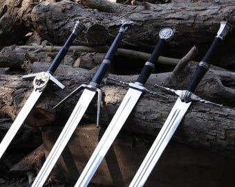 Hand Forged Fantasy Sword Set of 4 | Arondight Inspired Replica | Collectible Cosplay Blades | Christmas Gift