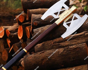 Handmade Double Headed Viking Axe – Medieval Decorative Collectible Gift Prop