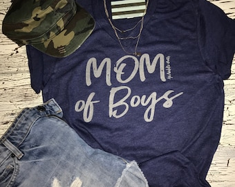 MOM OF BOYS Tri Blend tee