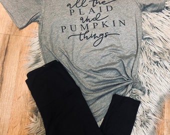 All the Plaid and Pumpkin Things Tee