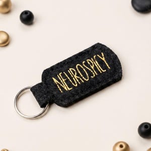 Porte-clés en feutre Neurospicy | Cadeau pour personnes atteintes de TDAH et d'autisme | Accessoire de sac minimaliste
