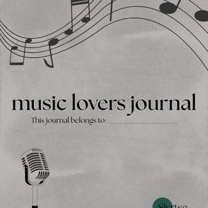 music lovers journal, digital journal, editable journal, editable pdf, music lovers, notebook for music lovers, downloadable digital pdf