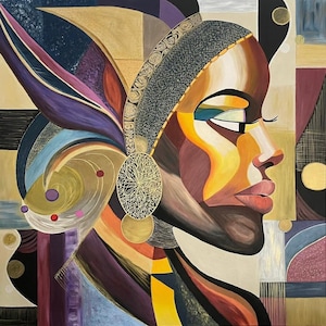 Feathers of Memory – Tableau Portrait Femme | Peinture Acrylique Originale | Art Contemporain Grand Format