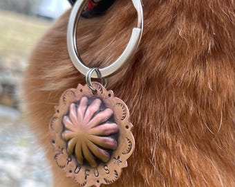 Handmade Western Concho Pet ID Tag, Solid Copper, Personalized